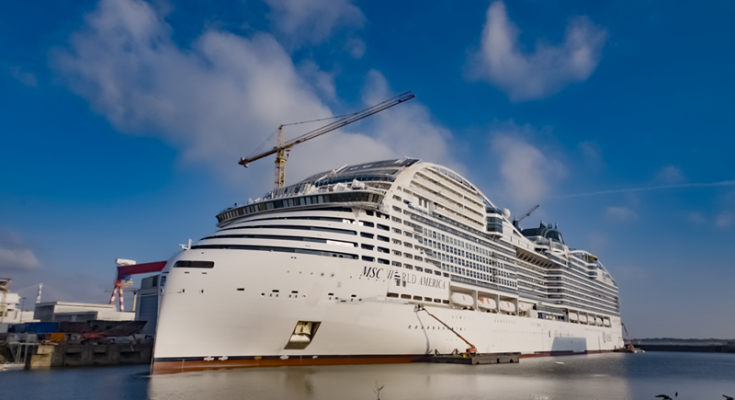 MSC Cruises new flagship MSC World America in her final stages of construction